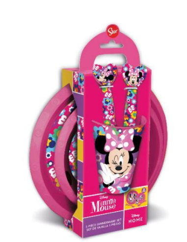 Minnie pappa set 5 pieces Plates glass and cutlery DIM74400 Stor | Futurartshop.com