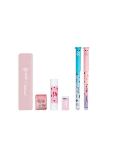 COCCOLOTTI 1-Zip Pencil Case Lilac – Complete School Set LAGCLT00022-2 Colourbook | Futurartshop.com