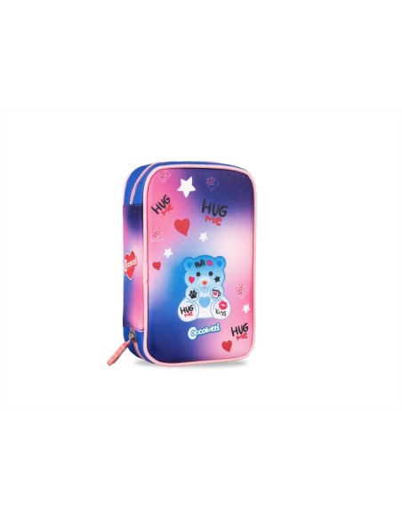 Astuccio 1 Zip COCCOLOTTI – Portapenne Love Azzurro da Scuola LAGCLT00022-3 Colourbook | Futurartshop.com