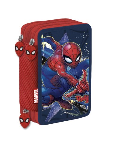 Astuccio 3 Zip Spider-Man – Completo per la Scuola CRG244060 CR Group | Futurartshop.com