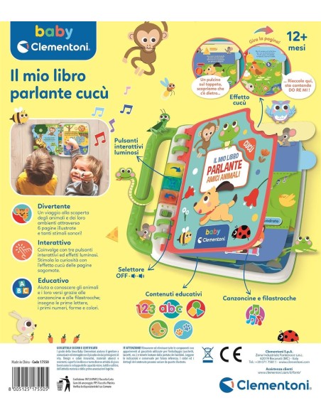 My Talking Peekaboo Book – Animal Friends for Children CLE17550 Clementoni | Futurartshop.com