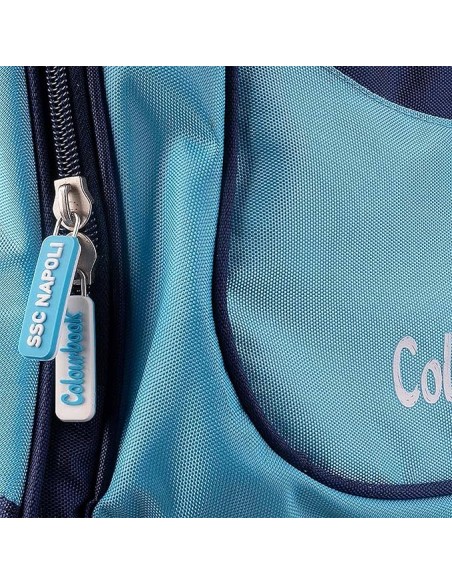 SSC Napoli School Trolley Backpack with Official Scarf Gift LAGSSCN23051 Colourbook | Futurartshop.com
