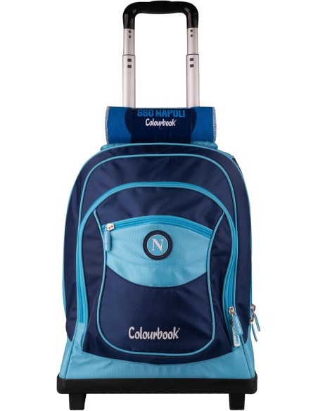 SSC Napoli Zaino Trolley Scuola con Sciarpa Ufficiale Omaggio LAGSSCN23051 Colourbook | Futurartshop.com