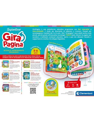 Sapientino Turn the Page Clementoni – Interactive Educational Book for Kids ITA CLE16430 Clementoni | Futurartshop.com