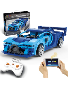 CaDA Blue Race Car 323 PCS – RC Car + App Control PROC51073W Cada | Futurartshop.com