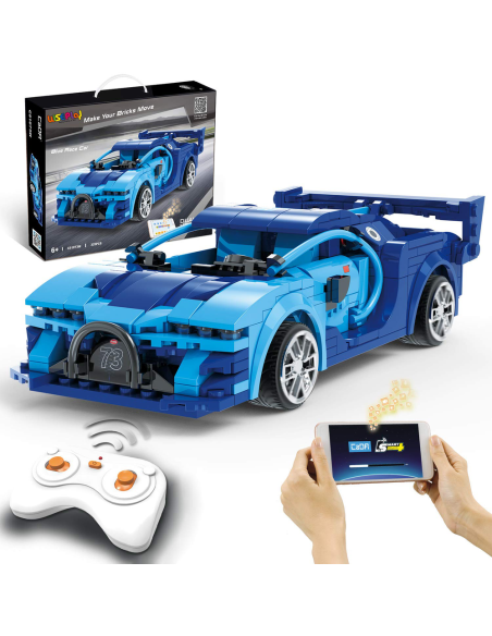 CaDA Blu Race Car 323 Pezzi – Auto RC + Controllo App PROC51073W Cada | Futurartshop.com