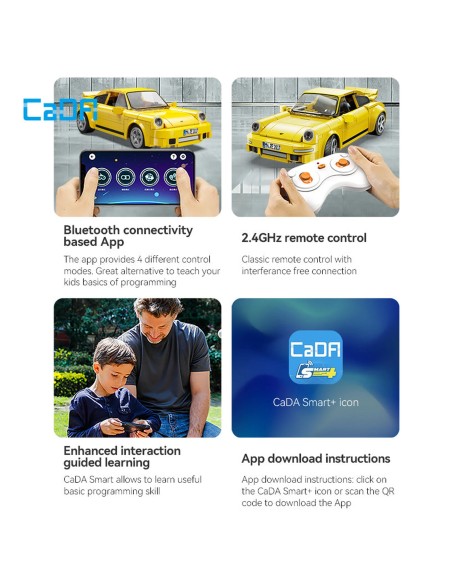 CaDA RC Ruf Yellowbird 222 Pezzi – Auto Telecomandata PROC51079W Cada | Futurartshop.com