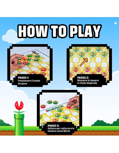 Super Mario Checkers – Classic Board Game for Kids & Families GOL932976 Goliath | Futurartshop.com
