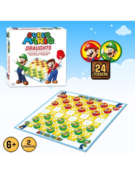 Super Mario Checkers – Classic Board Game for Kids & Families GOL932976 Goliath | Futurartshop.com