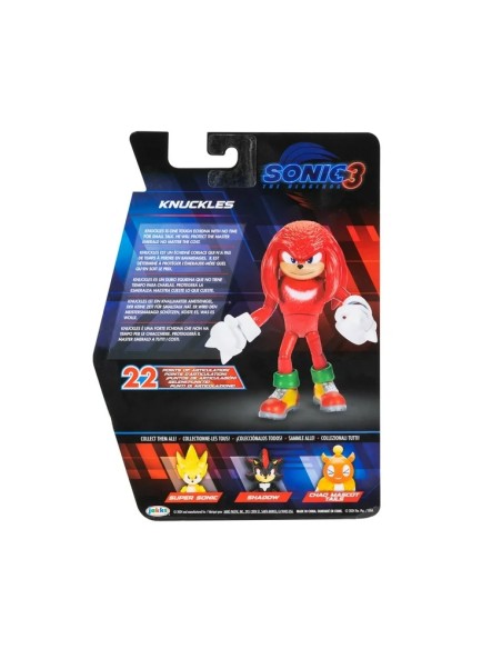 Sonic 3 Action Figure Knuckles 13 cm Articolato – Ufficiale JAK42403I Jakks Pacific | Futurartshop.com