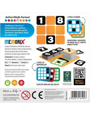 Ludic Memorix – Gioco Allenamento Memoria Breve e Lungo Termine HEAIT61947 Headu | Futurartshop.com