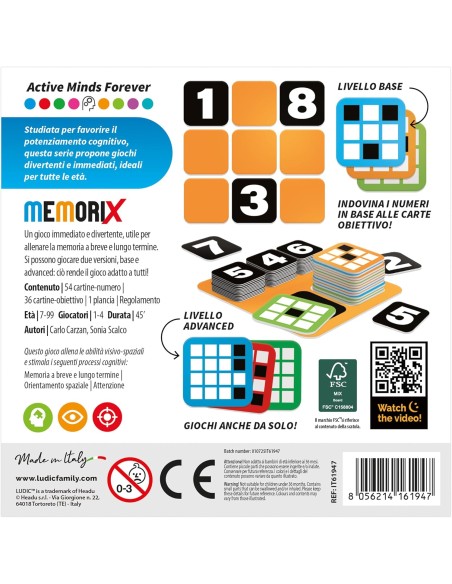 Ludic Memorix – Game to Train Short & Long-Term Memory ITA HEAIT61947 Headu | Futurartshop.com