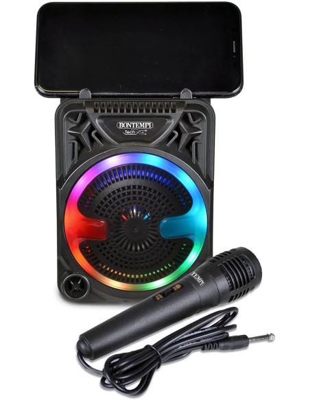 Mini Speaker Karaoke Wireless RGB con Microfono e Supporto Telefono BON491000 Bontempi | Futurartshop.com