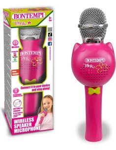 Pink Wireless Microphone with Karaoke Function – Musical Toy for Kids ICA412871 Bontempi | Futurartshop.com