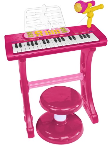 37-Key Electronic Keyboard for Girls with Microphone and Stool – Musical Toy ICA133771 Bontempi | Futurartshop.com