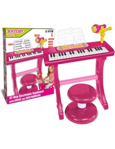Tastiera elettronica 37 tasti per bambine con microfono e sgabello – Giocattolo musicale ICA133771 Bontempi | Futurartshop.com