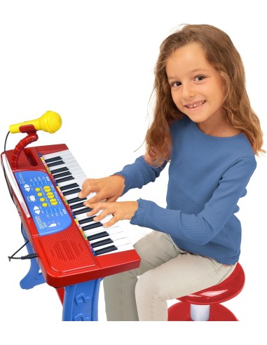 Tastiera elettronica 37 tasti per bambini con microfono e sgabello – Giocattolo musicale ICA133720 Bontempi | Futurartshop.com
