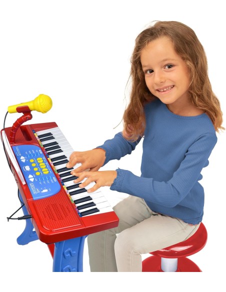 Tastiera elettronica 37 tasti per bambini con microfono e sgabello – Giocattolo musicale ICA133720 Bontempi | Futurartshop.com