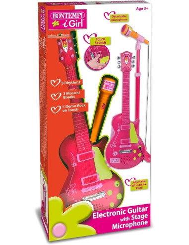 Guitar Rock Pink for Kids with a Microphone from the Stage BIM245872 Bontempi | Futurartshop.com