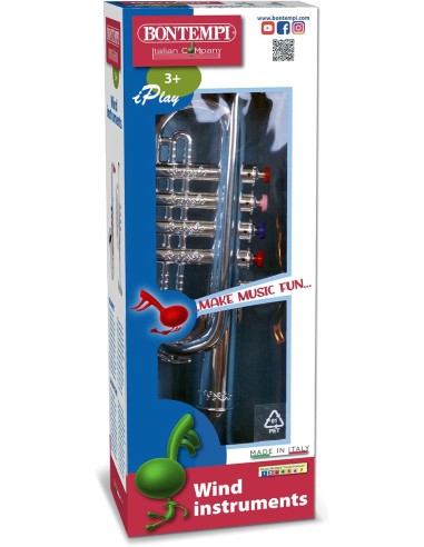 Bontempi Chrome Toy Trumpet with 4 Valves – Musical Instrument for Kids ICA323831 Bontempi | Futurartshop.com