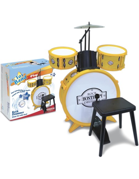 Bontempi Toy Band Play – Batteria giocattolo 3 elementi con sgabello e bacchette PMS514501 Bontempi | Futurartshop.com