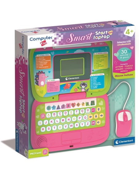 Il Mio Primo Computer Smart Start Laptop Rosa – Gioco educativo elettronico per bambini CLE16883 Clementoni | Futurartshop.com