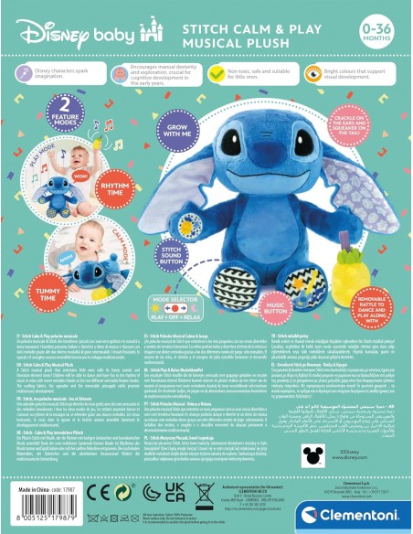 Disney Stitch Musical Plush Call & Play – Interactive Toy for Kids CLE17987 Clementoni | Futurartshop.com