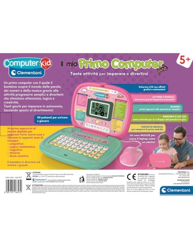 My First Computer Pink with Mouse – Educational Electronic Toy for Kids CLE16657 Clementoni | Futurartshop.com