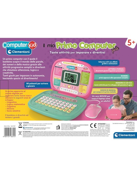 Il Mio Primo Computer Rosa con Mouse – Gioco educativo elettronico per bambini CLE16657 Clementoni | Futurartshop.com