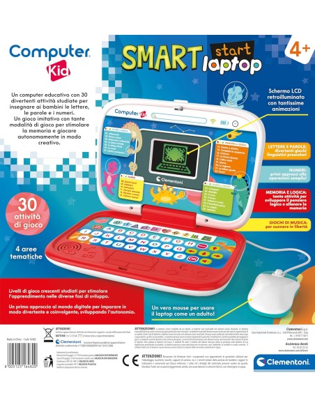 Computer Kid Smart Start Laptop – Gioco educativo elettronico per bambini CLE16482 Clementoni | Futurartshop.com