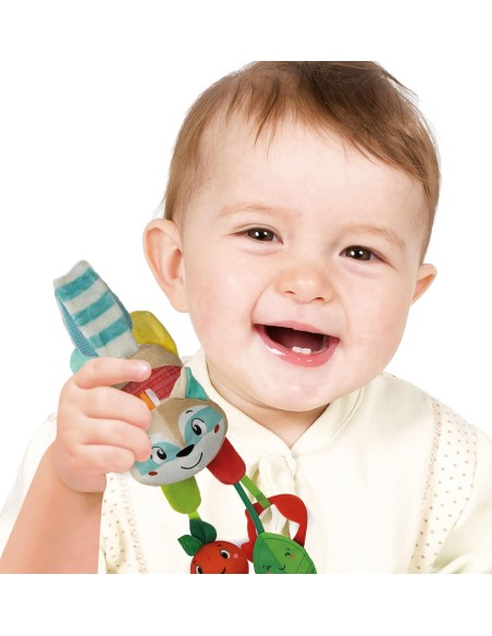 Easy-Peasy Soft Raccoon Rattle for Babies – Plush Infant Toy CLE17789 Clementoni | Futurartshop.com