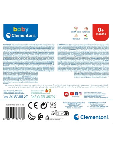 Easy-Peasy Procione Sonaglino Morbido per Neonati – Giocattolo Prima Infanzia CLE17789 Clementoni | Futurartshop.com