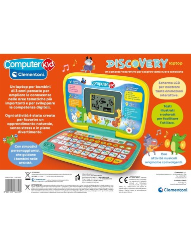Sapientino Discovery Laptop – Computer educativo bambini 3+ anni con 16 attività CLE16658 Clementoni | Futurartshop.com