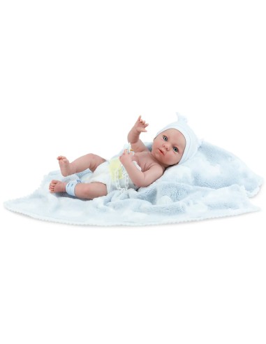 Bambola Reborn neonata Mini Baby Azzurro 38 cm – Bambola realistica da collezione e gioco MEP487 Marina e Pau | Futurartshop.com