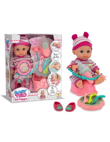 Baby Teo Bambola con Set Pappa e Vasino – Gioco di ruolo educativo per bambini TEO66690 Teorema | Futurartshop.com
