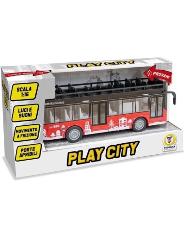 Play City Panoramic Citybus 1:16 Friction – Toy Bus with Lights and Sounds TEO80042 Teorema | Futurartshop.com