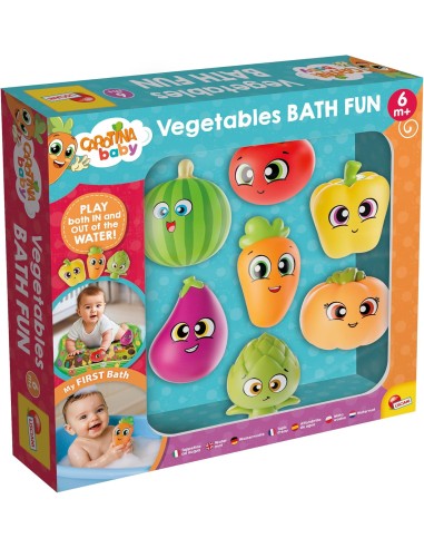 Carotina Baby Vegetables Bath Fun – Gioco da Bagno con Verdure Galleggianti per Neonati e Bambini 12+ Mesi LIS113705 Lisciani...