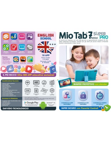 Mio Tab 7 Super Pro – Tablet Educativo Hi-Tech per Bambini LIS108831 Lisciani | Futurartshop.com