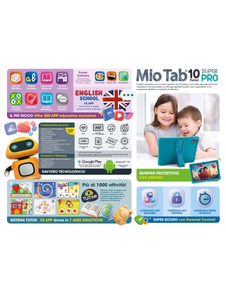 Mio Tab 10″ Super Pro – Tablet Educativo Hi-Tech per Bambini LIS108848 Lisciani | Futurartshop.com