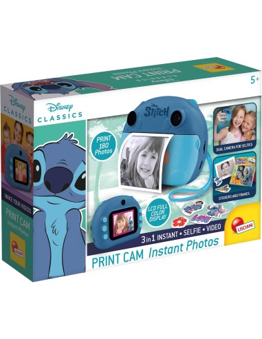 Stitch Print Cam – Instant Print Camera for Kids with Stickers LIS107247 Lisciani | Futurartshop.com