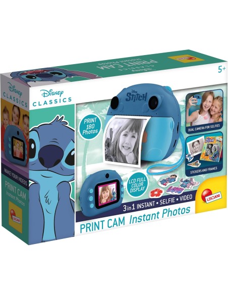 Stitch Print Cam – Instant Print Camera for Kids with Stickers LIS107247 Lisciani | Futurartshop.com