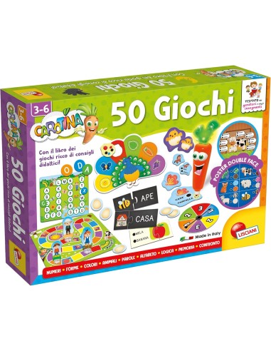 Carotina 50 Giochi – Set Educativo Interattivo per Bambini 3+ Anni LIS76710 Lisciani | Futurartshop.com