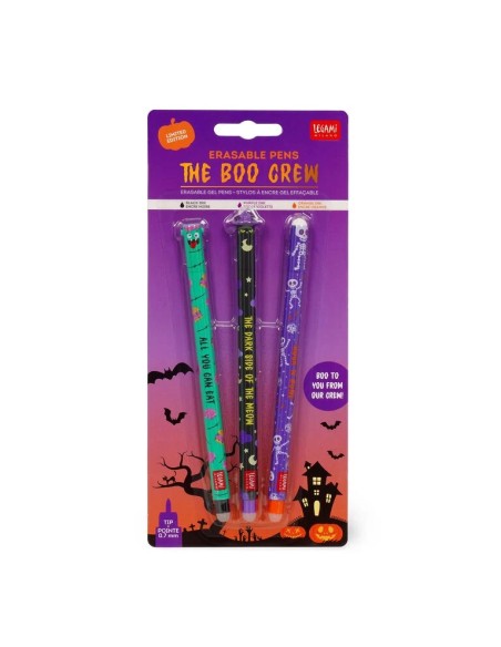 The Boo Crew Halloween – Set of 3 Erasable Gel Pens LEGEPSETKIT13 Legami Milano | Futurartshop.com