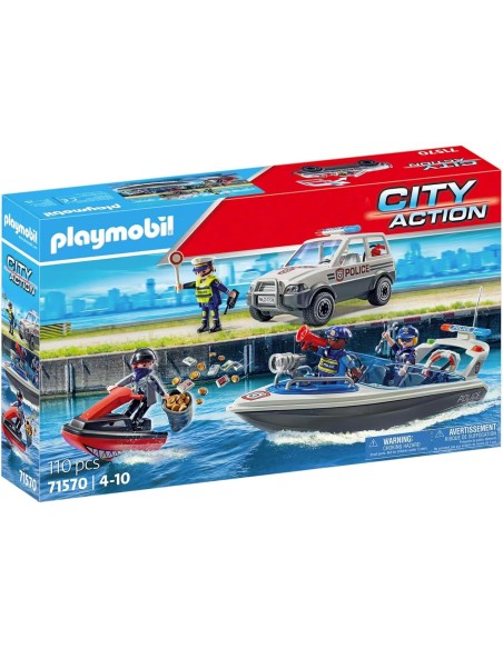 Playmobil 71570 Police Chase on Water – Playset with Boat PLA71570 Playmobil | Futurartshop.com