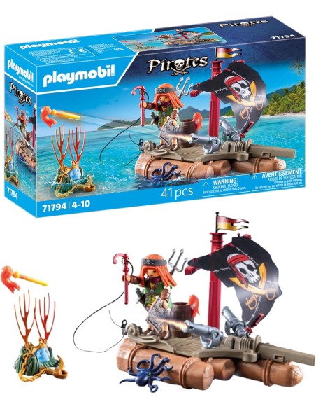 Playmobil 71794 Pirate Raft with Treasure – Pirate Playset PLA71794 Playmobil | Futurartshop.com