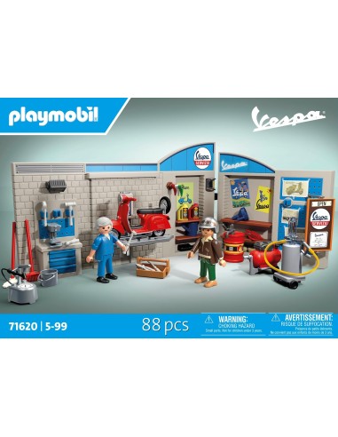 Playmobil 71620 Garage Vespa Anni ’60 – Set con Piattaforma Sollevabile PLA71620 Playmobil | Futurartshop.com