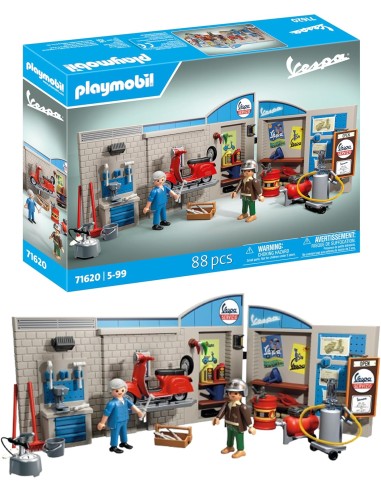 Playmobil 71620 Garage Vespa Anni ’60 – Set con Piattaforma Sollevabile PLA71620 Playmobil | Futurartshop.com