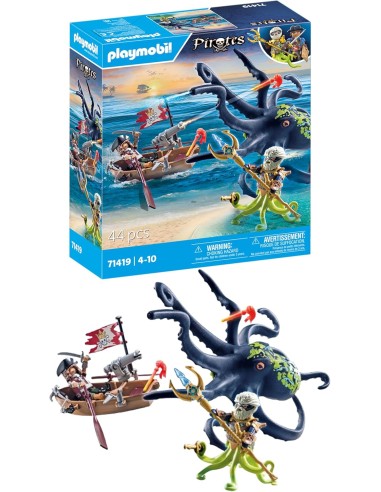 Playmobil 71419 Pirate vs Giant Octopus – Pirate Adventure Playset PLA71419 Playmobil | Futurartshop.com