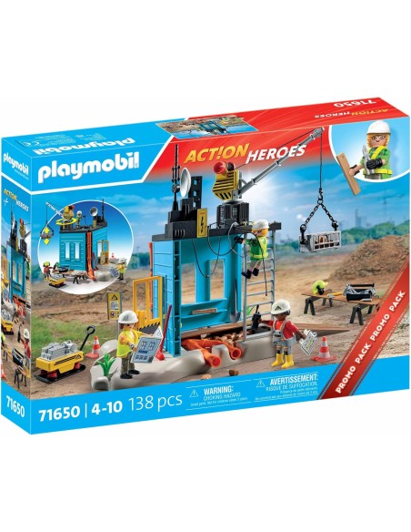 Playmobil 71650 Action Heroes – Construction Site with Workers & Tools PLA71650 Playmobil | Futurartshop.com