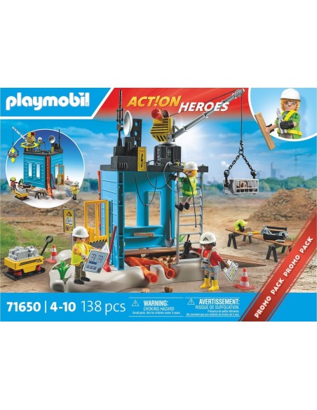 Playmobil 71650 Action Heroes – Construction Site with Workers & Tools PLA71650 Playmobil | Futurartshop.com
